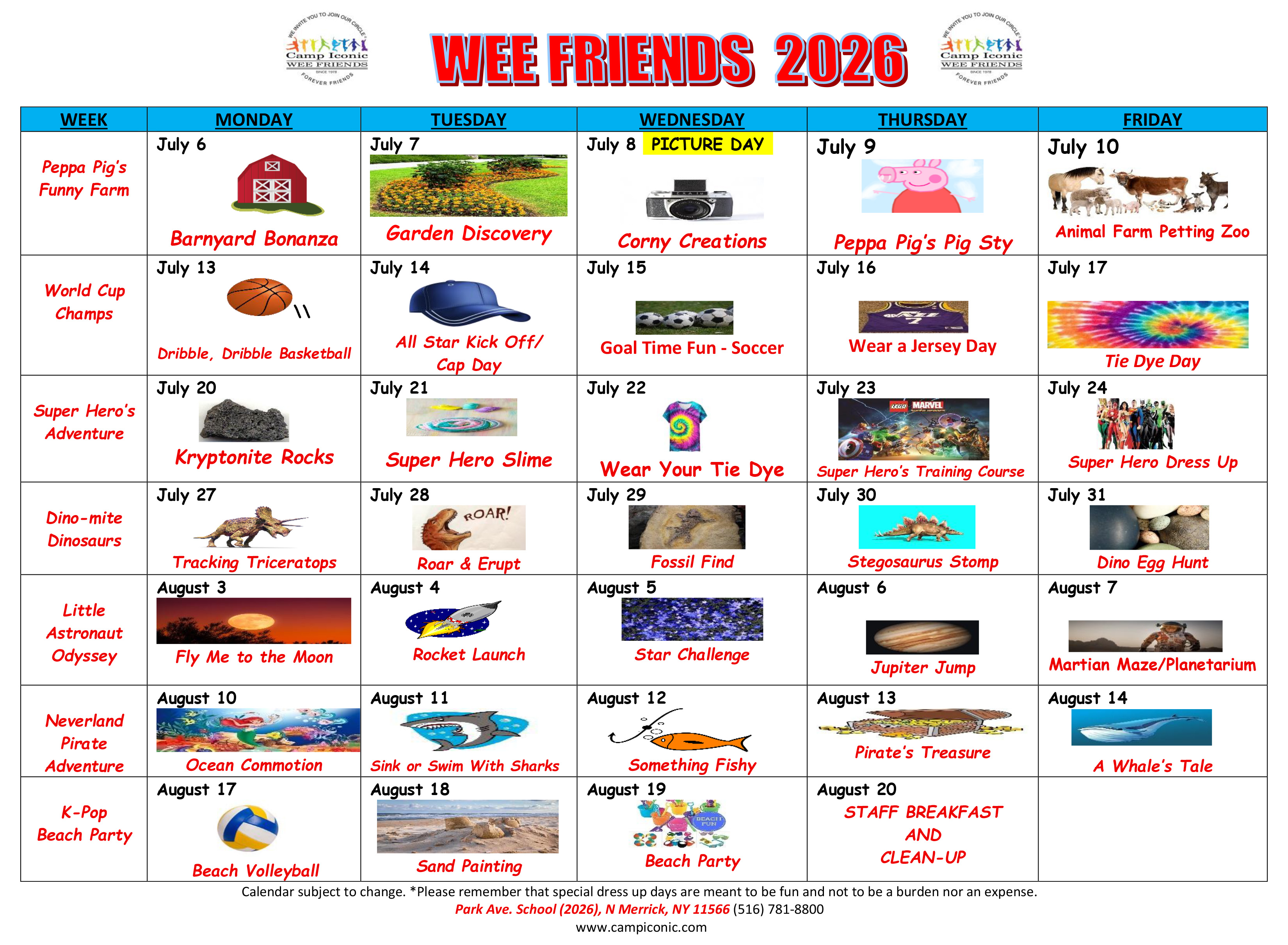 2025 Wee Friends Calendar